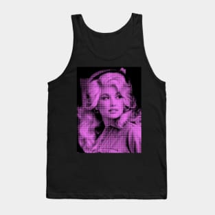 Dolly Parton Comic Art Pink Tank Top